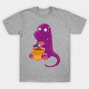 Dinosaurs and potted plants - friends for life T-Shirt